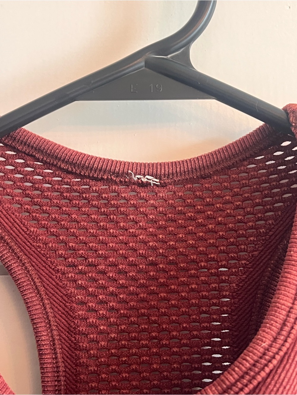 JoyLab Burgundy Ribbed Racerback Crop Top - Picture 2 of 4